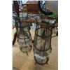 Image 2 : PAIR OF IRON AND GLASS CANDLE STANDS