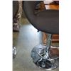 Image 2 : 2 DESIGNER CHROME BASE GAS LIFT BAR STOOLS