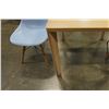 Image 2 : SMALL SOLID WOODEN CHOCCOO TABLE W/ 2 BLUE DECORATIVE TUB CHAIRS