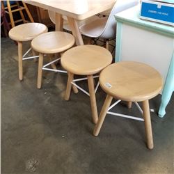 LOT OF SHORT WOOD STOOLS