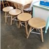 Image 1 : LOT OF SHORT WOOD STOOLS