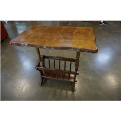VINTAGE MAGAZINE RACK END TABLE