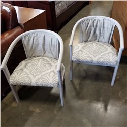 PAIR OF VINTAGE TUB CHAIRS, REUPHOLSTERED AND PAINTED