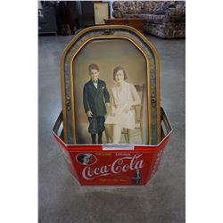 ANTIQUE PHOTO AND COCA-COLA BIN