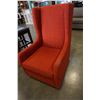 Image 1 : RED UPHOLSTERED TALL BACK ACCENT CHAIR