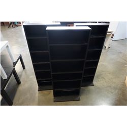 3 BLACK 5FT BOOKSHELVES