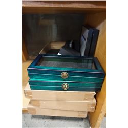 BOX OF JEWELRY DISPLAY CASES AND BOXES