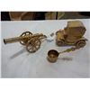 Image 1 : BRASS CANON, CAR, AND MINIATURE POT