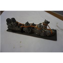 ESKIMO DOG SLED TEAM ON SLATE