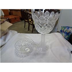 GLASS VASE AND DISH