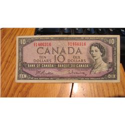 1954 Canada $10.00 Note