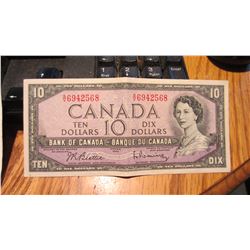 1954 Canada $10.00 Note