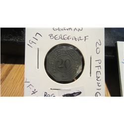 1917 German Bergedorf 20 Pfennig