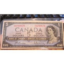 1954 Canada $5.00 Bank Note