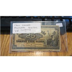 1900 Canada $0.25 Cent Bank Note
