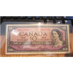 1954 Canada $10.00 Bank Note