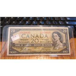 1954 Canada $20.00 Bank Note