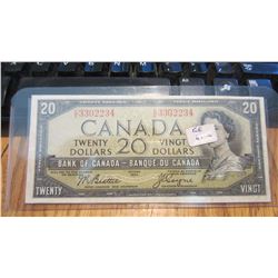 1954 Canada $20.00 Bank Note