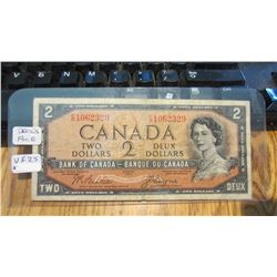 1954 Canada $2.00 Bank Note Devils Face