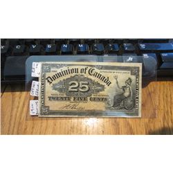 1900 Canada $0.25 Cent Bank Note