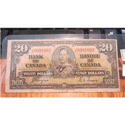 1937 Canada $20.00 Bank Note