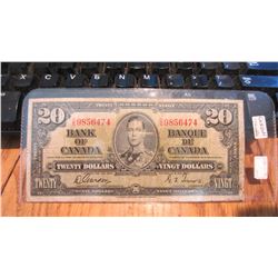 1937 Canada $20.00 Bank Note