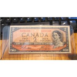 1954 Canada $2.00 Bank Note Devils Face