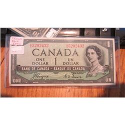 1954 Canada $1.00 Bank Note Devils Face