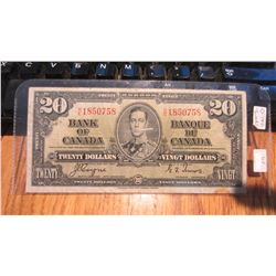 1937 Canada $20.00 Bank Note