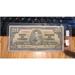 1937 Canada $20.00 Bank Note