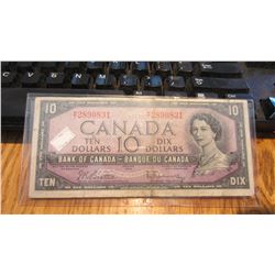 1954 Canada $10.00 Bank Note