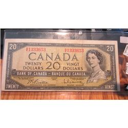 1954 Canada $20.00 Bank Note