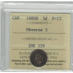 1880-H Canada 5 Cent