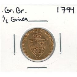 1794 Great Britain 1/2 Guinea Gold Coin