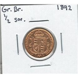 1892 Great Britain 1/2 Sovereign