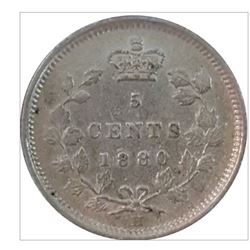 1880-H Canada 5 Cent