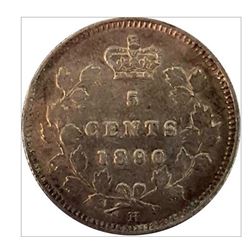 1890-H Canada 5 Cent