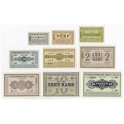 Germany. Notgeld, Officer POW Camp in Hesepe b. Bramsche, 1917. Set of 9 different.