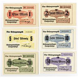 Germany. Notgeld, POW Camp in Langenfalza, 1916-1918 Lot of 6 Notes.