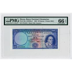 Macau, Banco Nacional Ultramarino, 1963 High Grade Banknote.