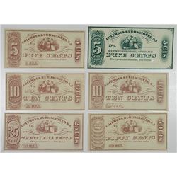 Benjamin Gibbs. 1860's. Sextet of Obsolete Scrip Notes.