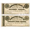 Image 1 : Crowleyville Glass Co. 1863. Pair of Obsolete Scrip Notes.