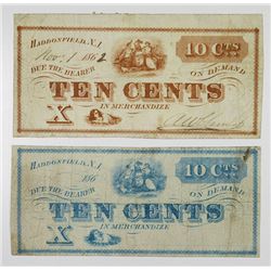 M.Clement & Son. 1862. Pair of Obsolete Notes.