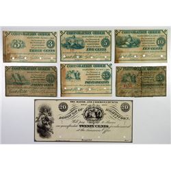 Borough of Hightstown. 1862. Septet of Obsolete Notes.