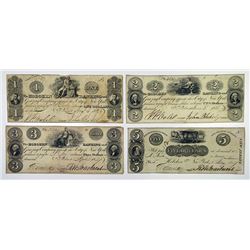 Hoboken Banking and Grazing Co. 1827-1828. Quartet of Obsolete Notes.