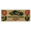 Image 1 : Highland Bank. 1858. Obsolete Note.