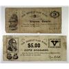 Image 1 : New Brooklin Glass Works, 1850-60's Obsolete Banknote Pair.