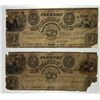 Image 1 : Farmers and Mechanics Bank. 1840 Obsolete Banknote Pair