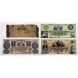 State Bank at New Brunswick. 1818 Obsolete Banknote Quartet.