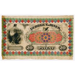 George T. Jones, Patent Advertising Note ca.1850-60's Test or Advertising Note.